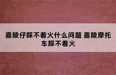 嘉陵仔踩不着火什么问题 嘉陵摩托车踩不着火